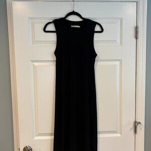 Abercrombie Fitted Ribbed Black Maxi Dress, Medium